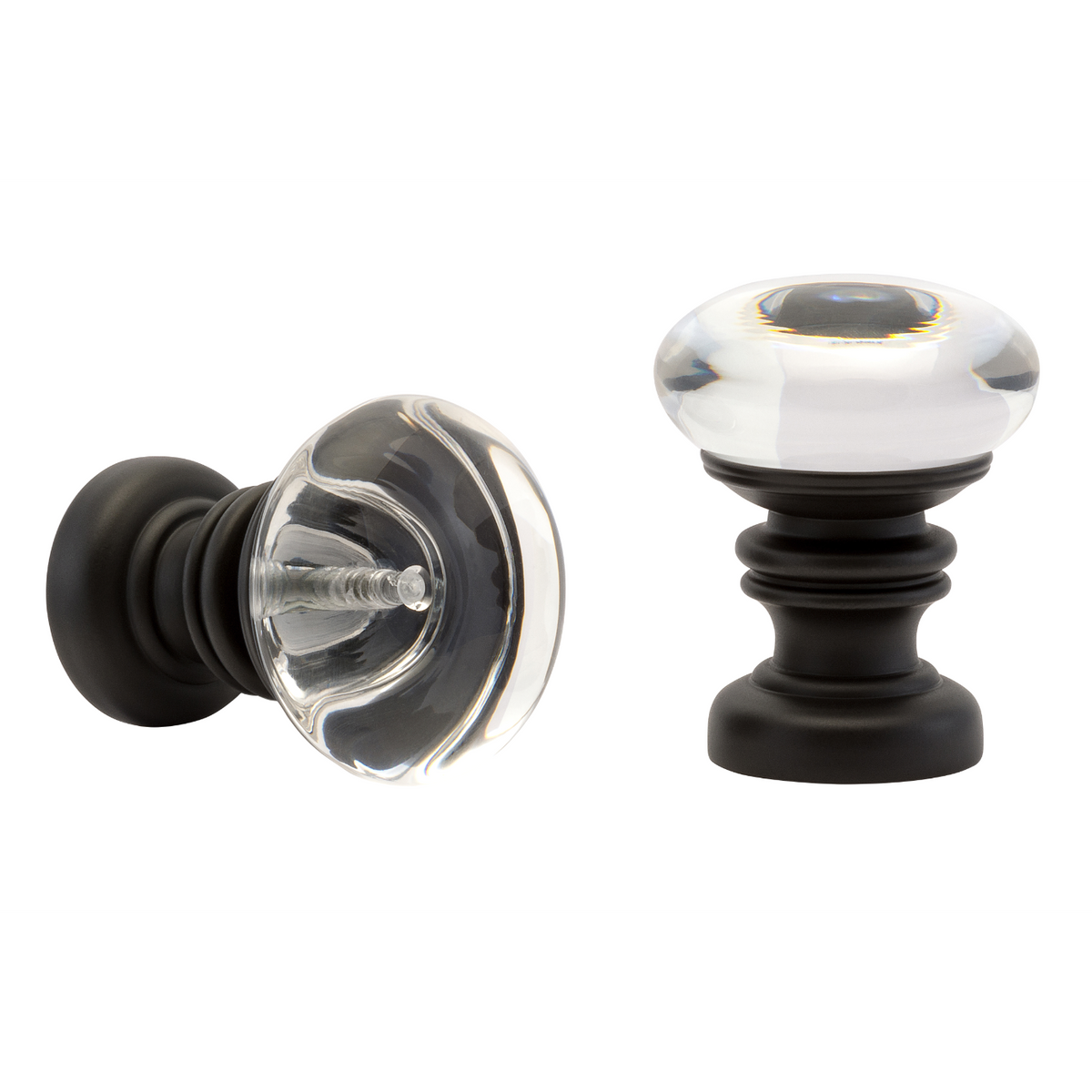 Kirsch Designer Metals Europa Finial 1-3/8" or 2" - Per Pair Black