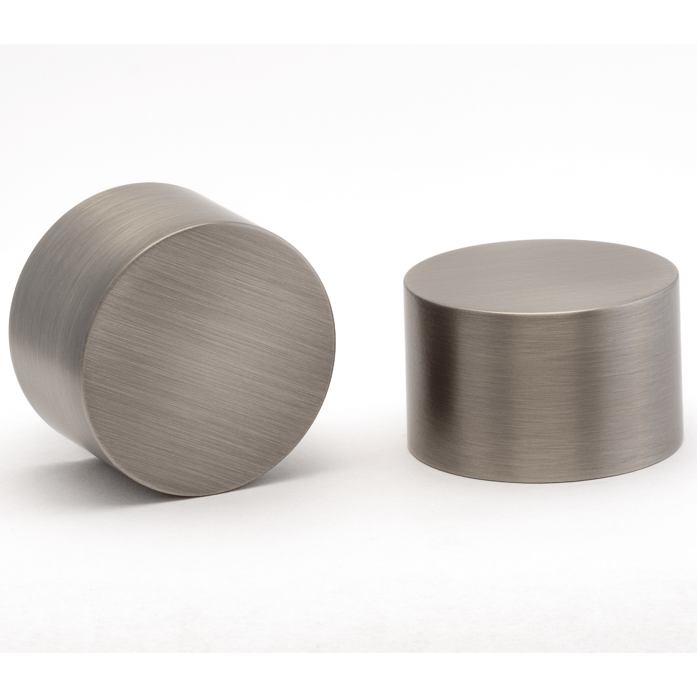 Kirsch Metal Round Finial End Cap 1-3/8" Pair Antique Silver