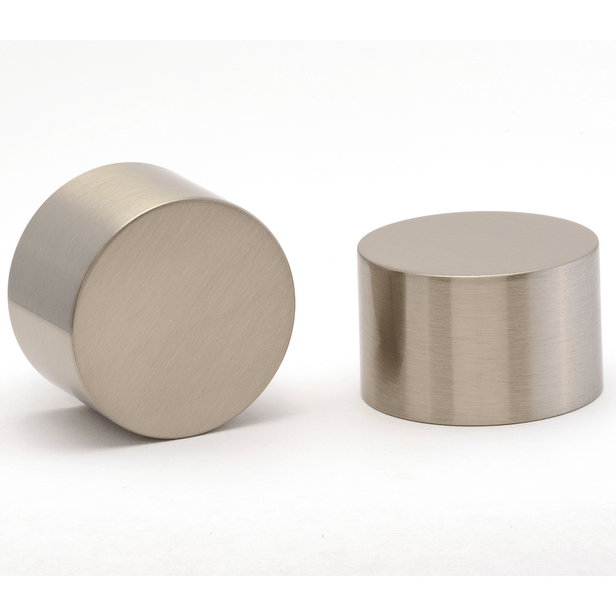 Kirsch Metal Round Finial End Cap 1-3/8" Pair Satin Nickel