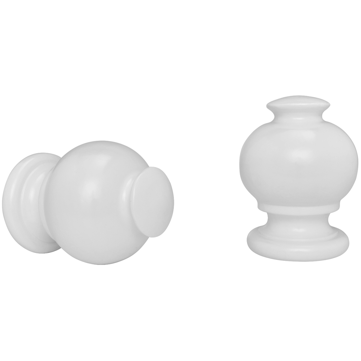 kirsch 46813025 Wood Trends drapery Finial Button Ball White