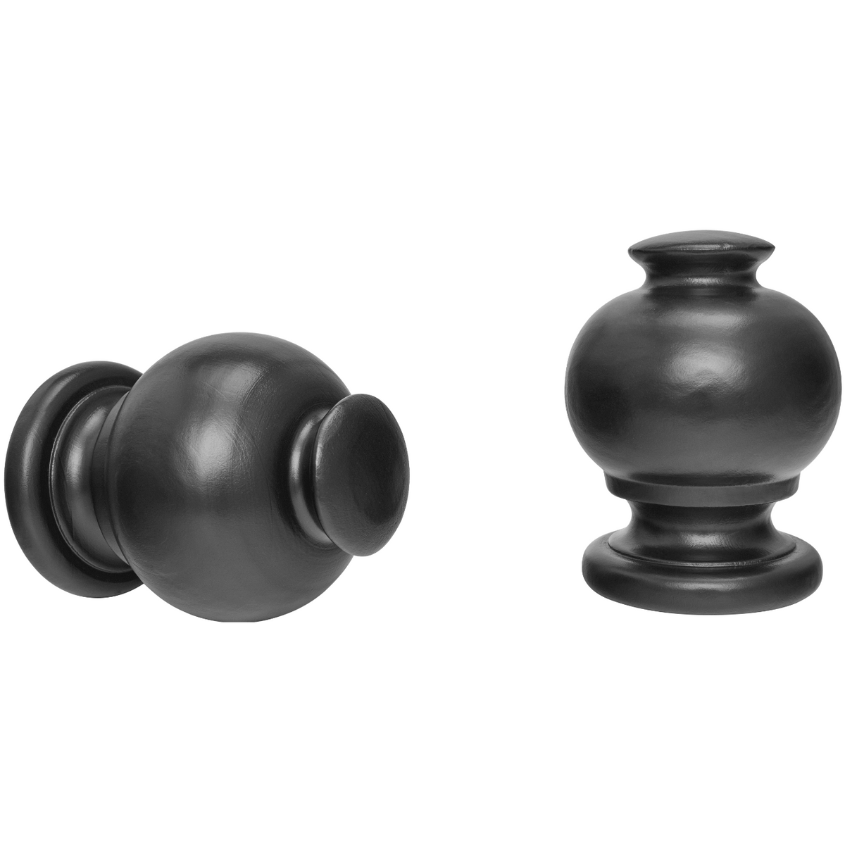 kirsch 46813059 Wood Trends curtain Finial Button Ball Black