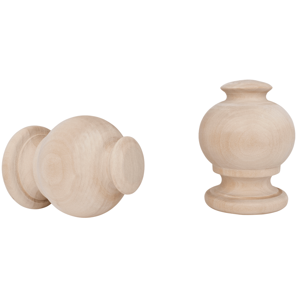 kirsch 46813091 Wood Finial Button Ball Unfinished