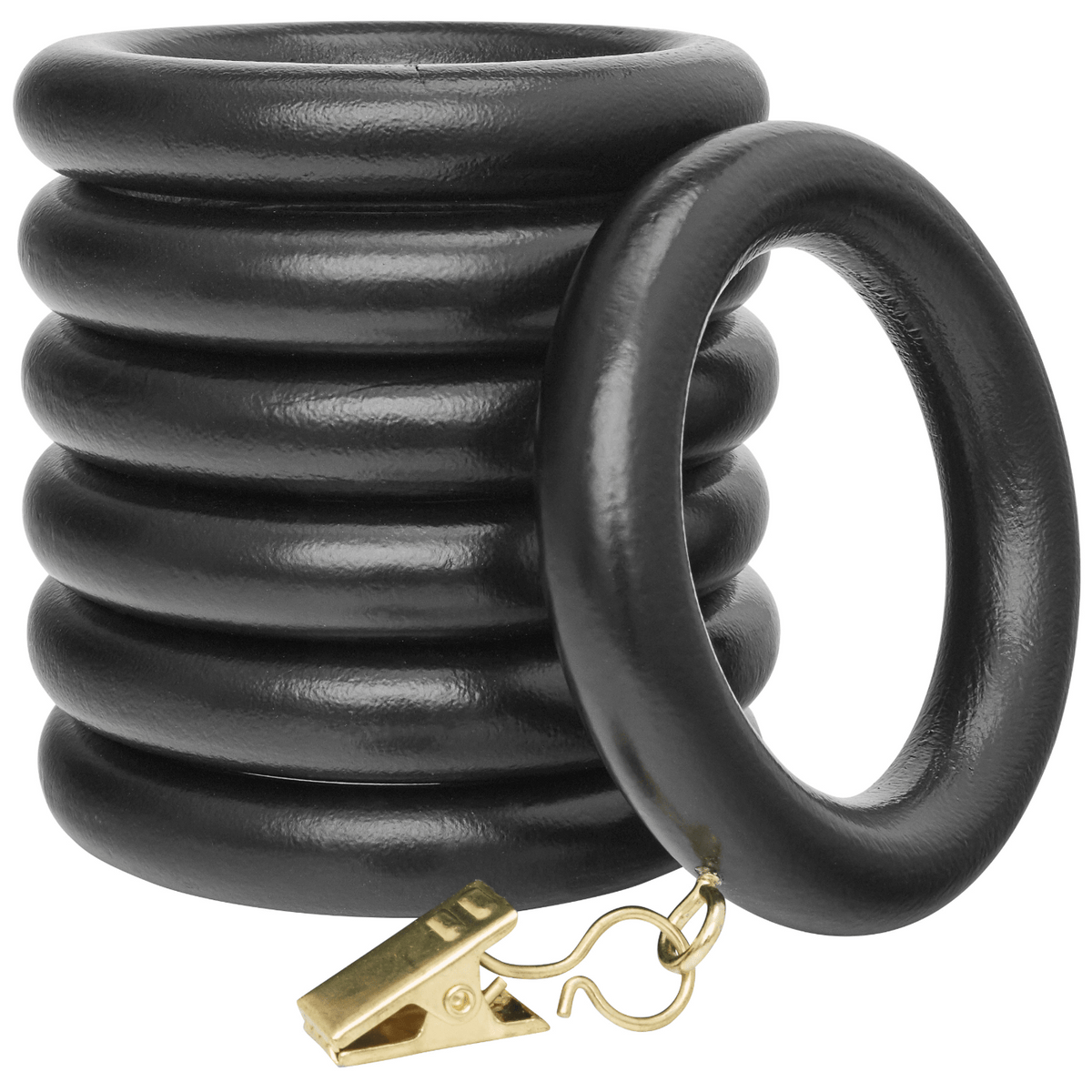 kirsch 5602EG059 Wood Trends drapery Rings Black