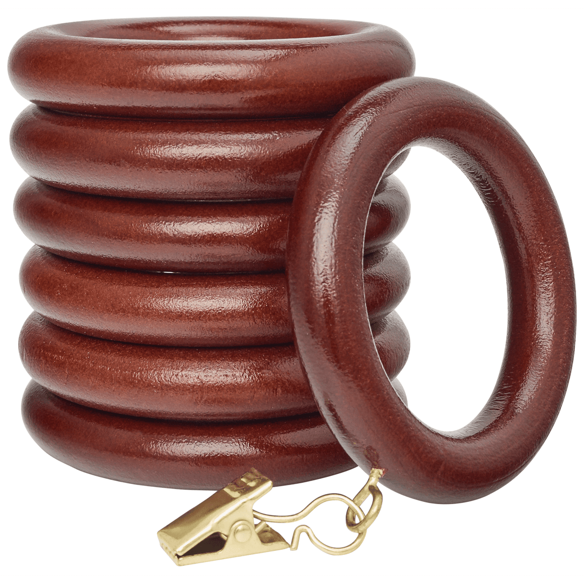 kirsch 5602EG083 Wood Trends curtain Rings Mahogany