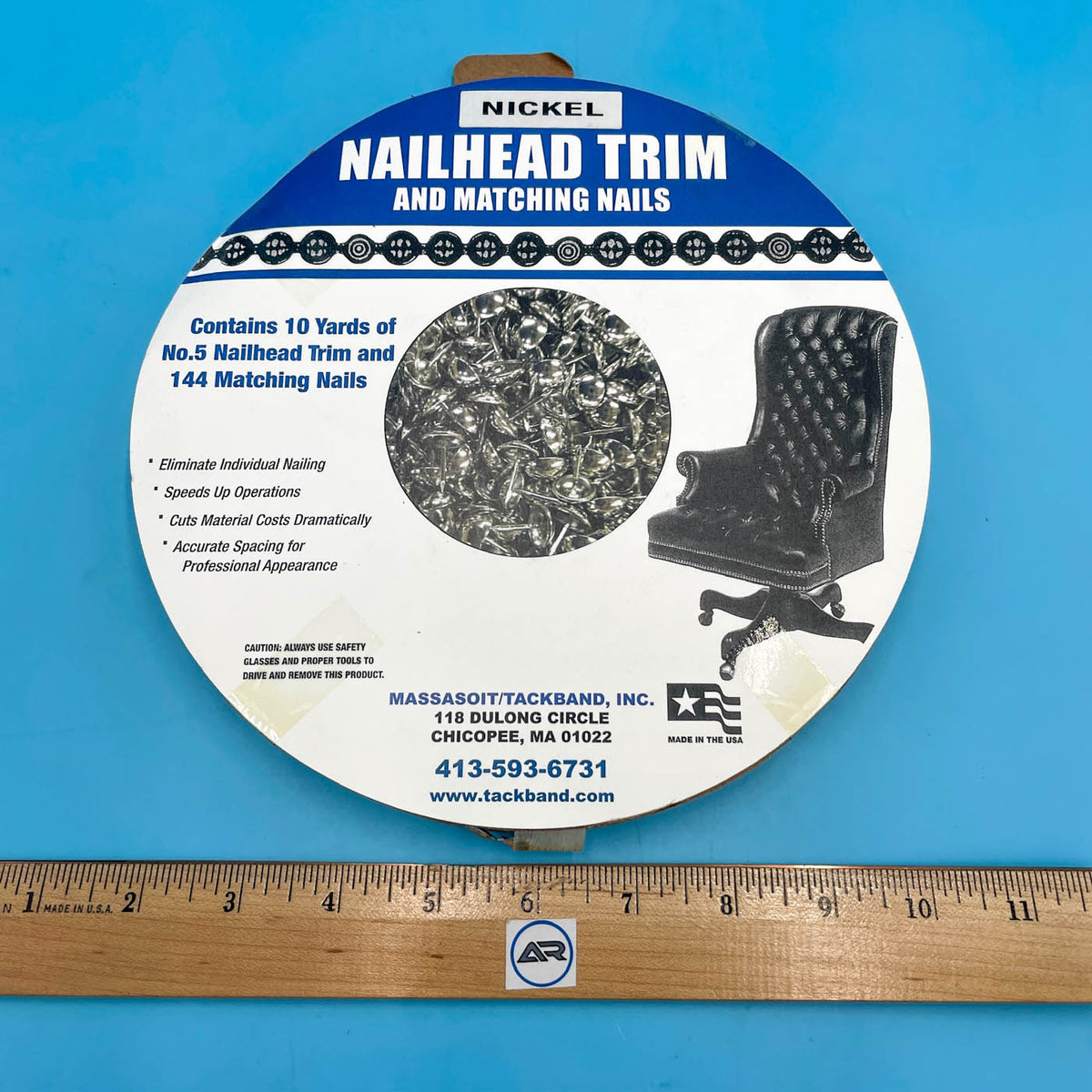 #5 7/16" Nailhead Trim 10 Yard Roll 10Yards/Roll - Alan Richard Textiles, LTD Massasoit/Tackband Decorative Nails