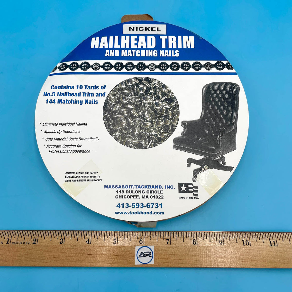 #5 7/16" Nailhead Trim 10 Yard Roll 10Yards/Roll - Alan Richard Textiles, LTD Massasoit/Tackband Decorative Nails