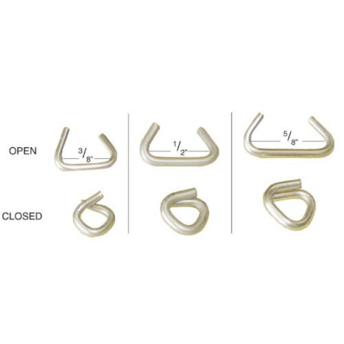 Stainless Steel "C" Hog Rings With Blunt Points