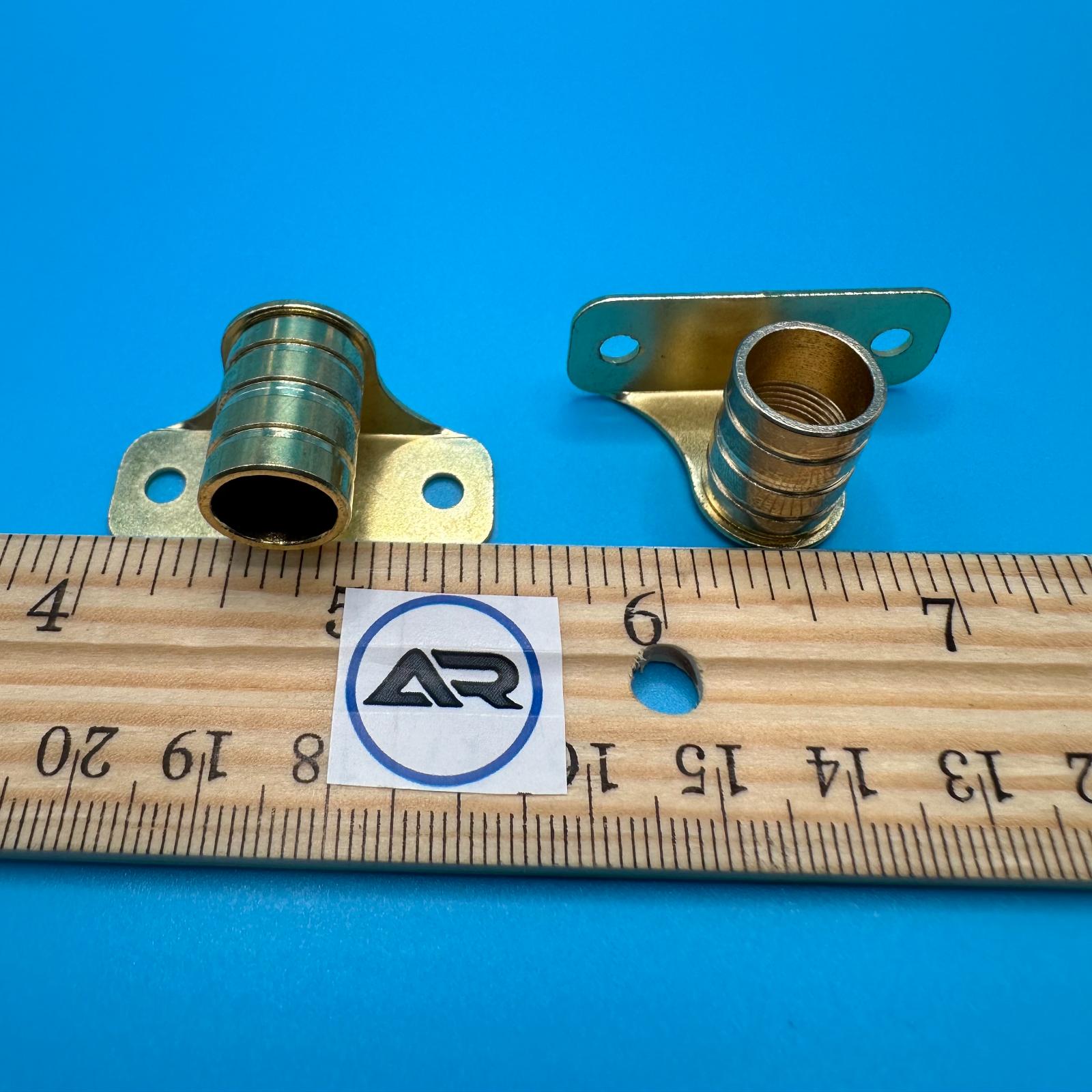 3/8" Outside Mount Curtain Rod Brass Brackets