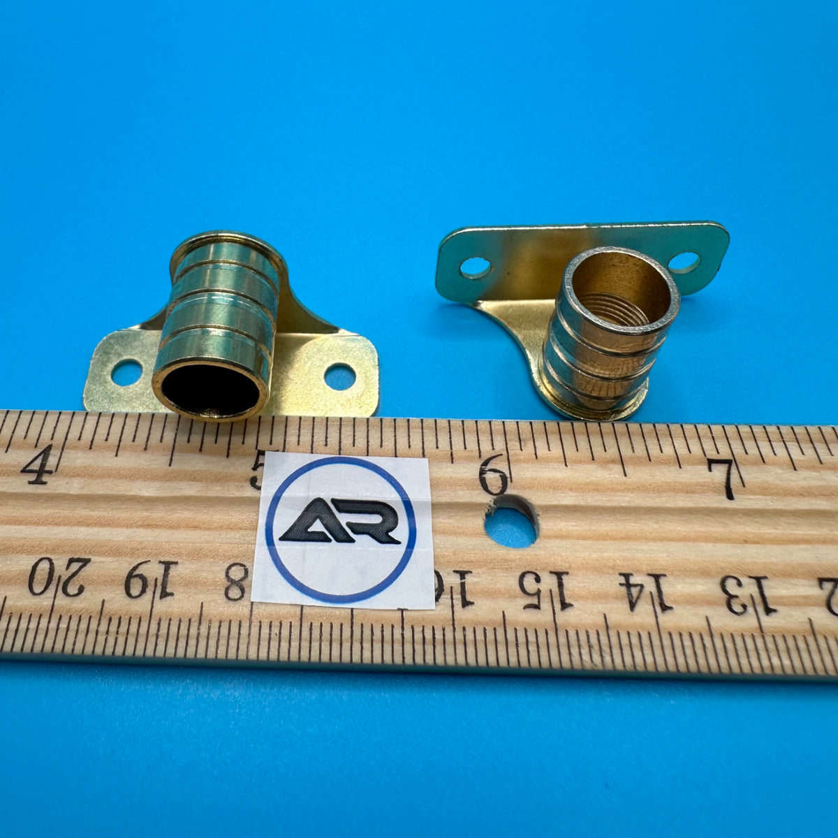3/8" Outside Mount Brass Cafe Curtain Rod Brackets