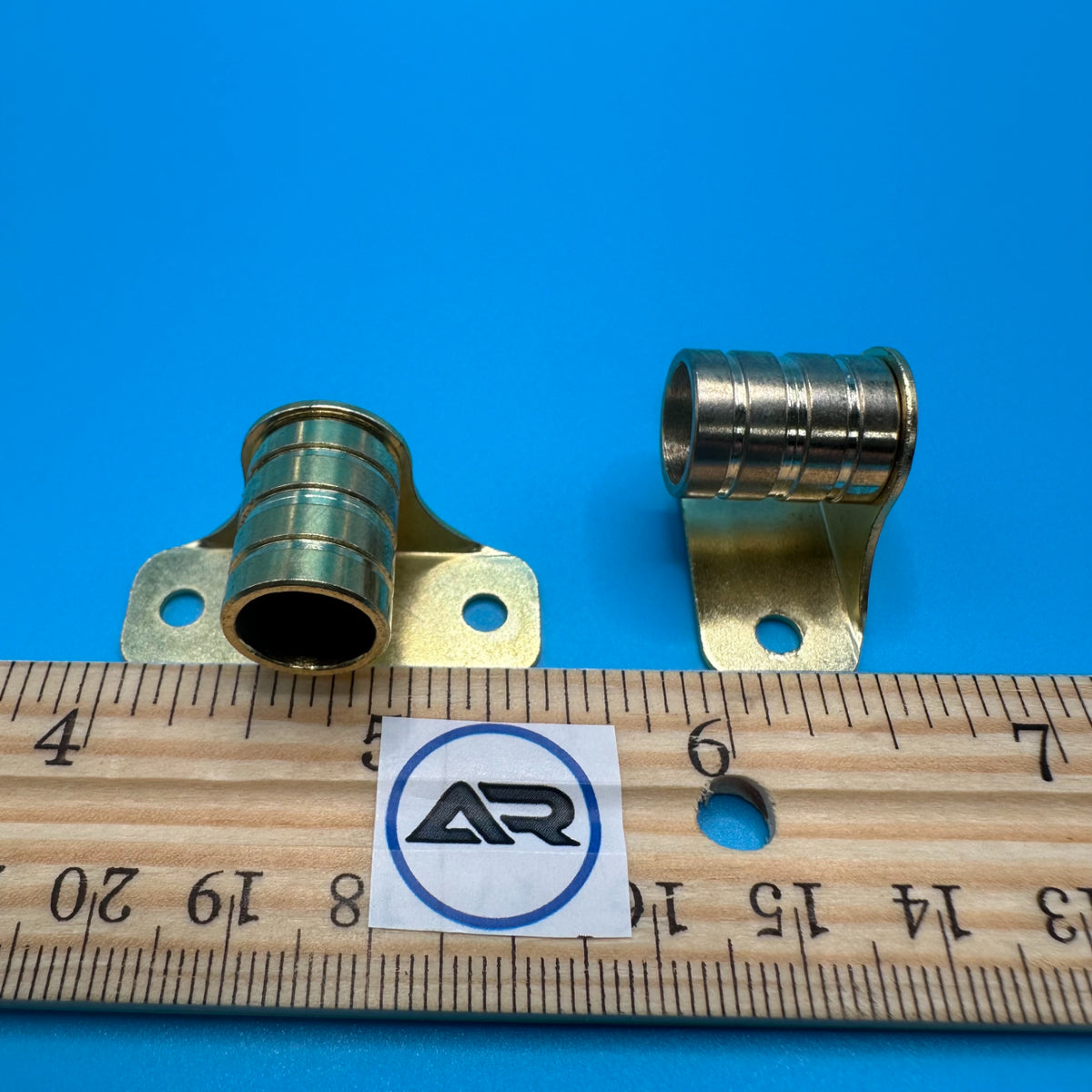 3/8" Outside Mount Brass Cafe Curtain Rod Brackets