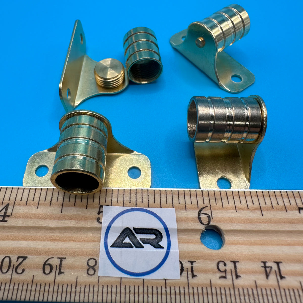 3/8" Outside Mount Brass Cafe Curtain Rod Brackets