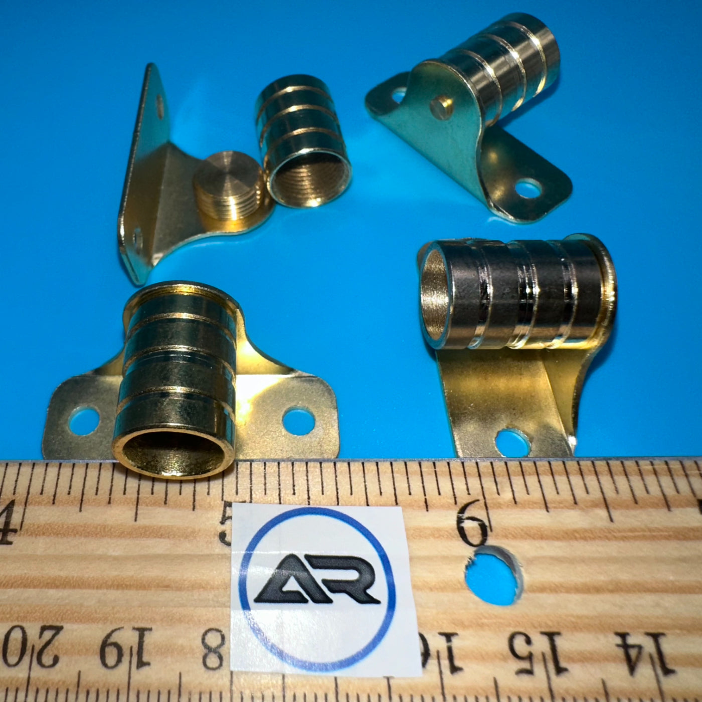 3/8" Outside Mount Brass Cafe Curtain Rod Brackets
