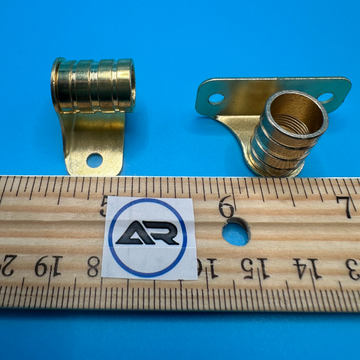 3/8" Outside Mount Brass Cafe Curtain Rod Brackets