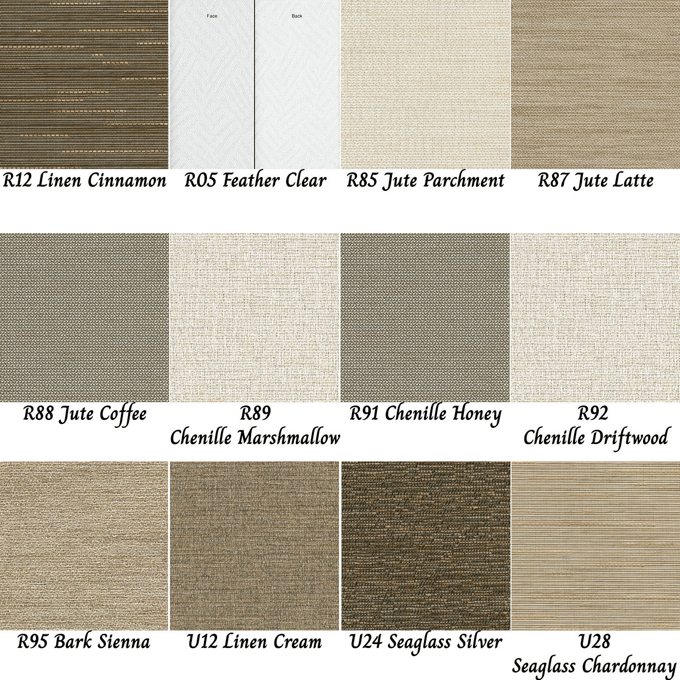 Sheerweave 5000 Series Colors