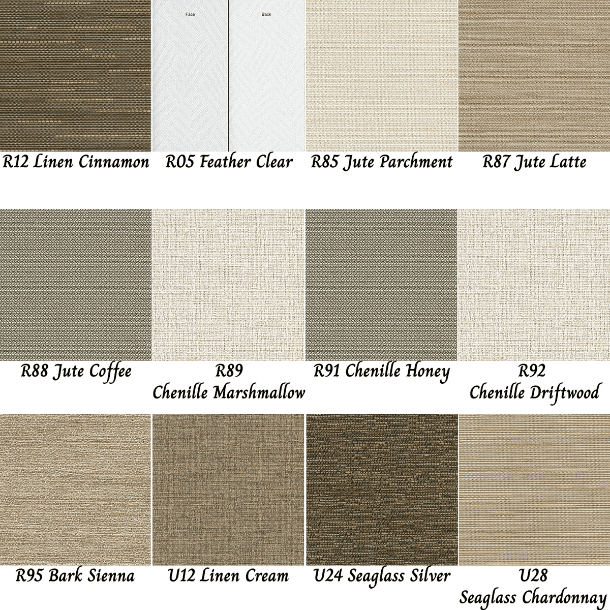 Sheerweave 5000 Series Colors