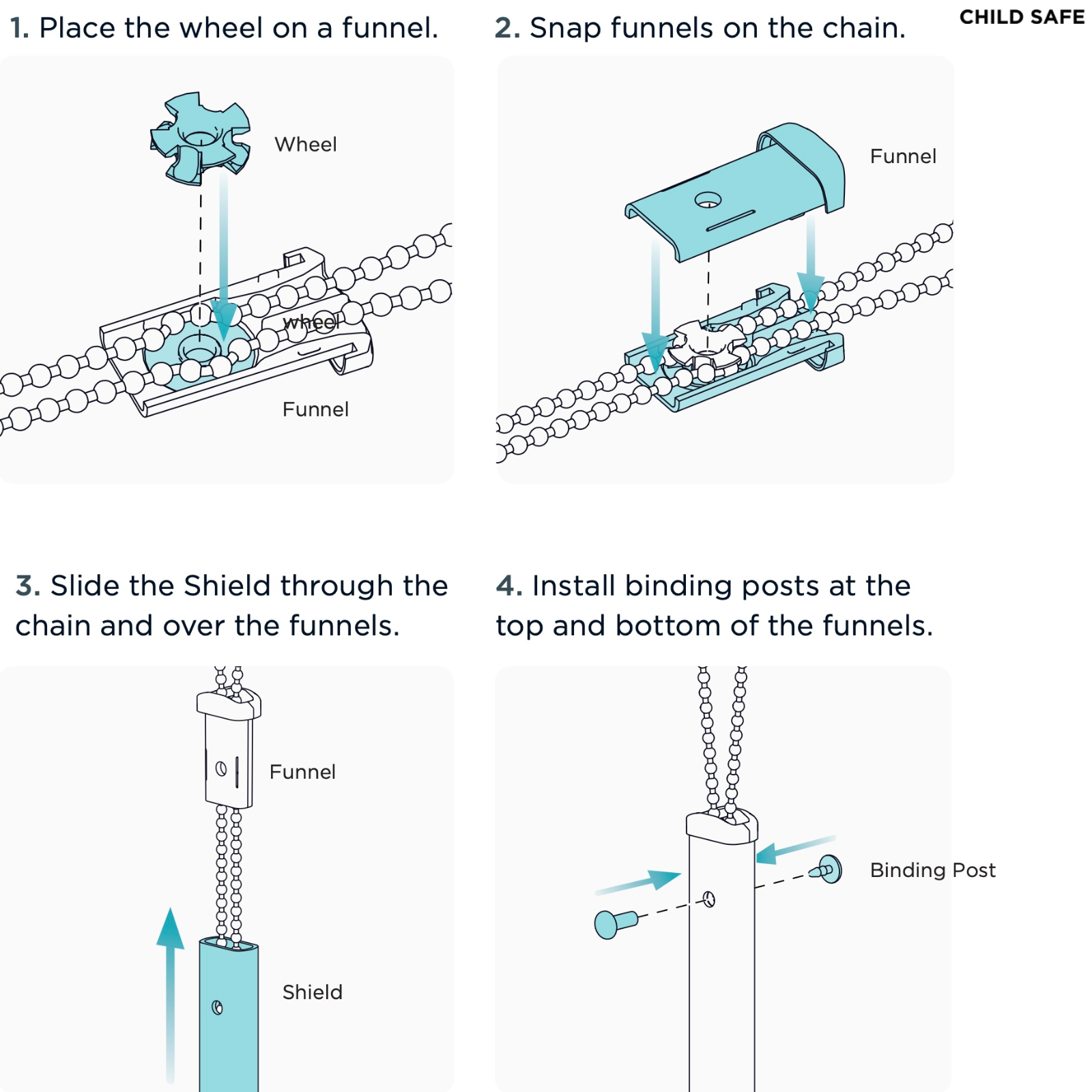 Rollease Chain Shield Compliant Safety Device Set - Clear