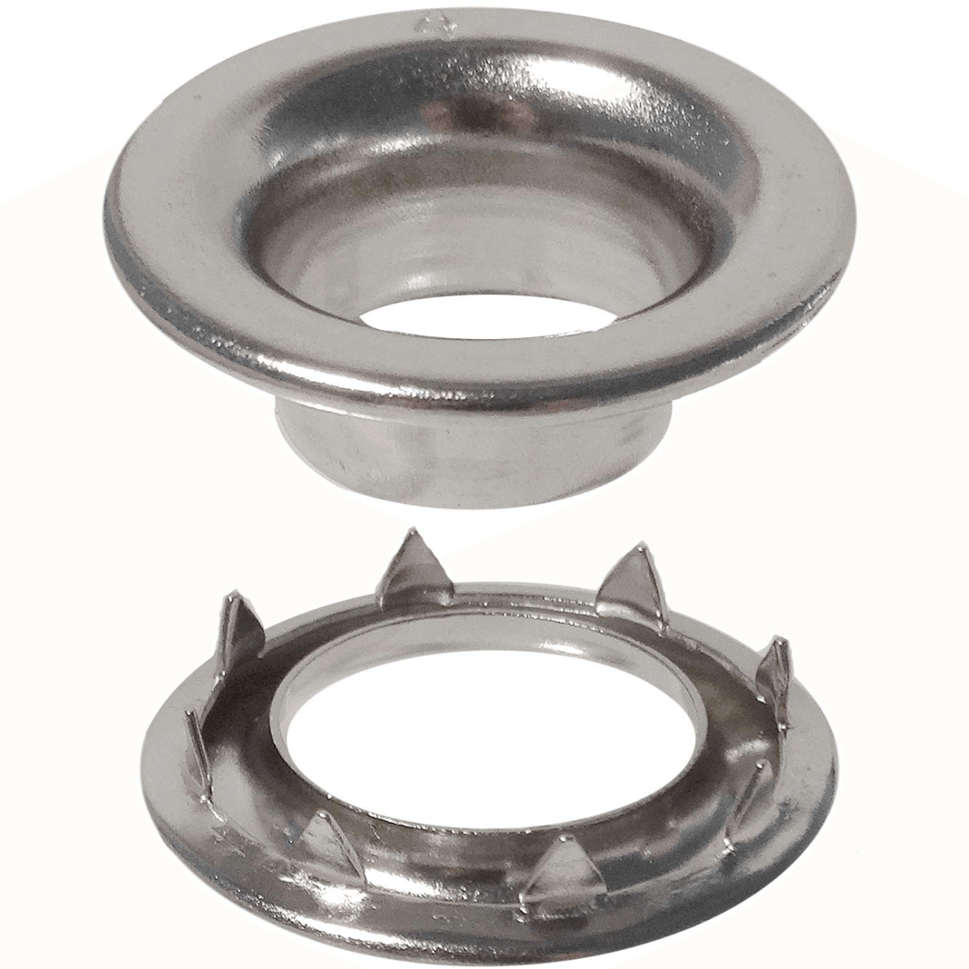 Osborne Rolled Rim Grommets With Spur Washers Dull Nickel Silver