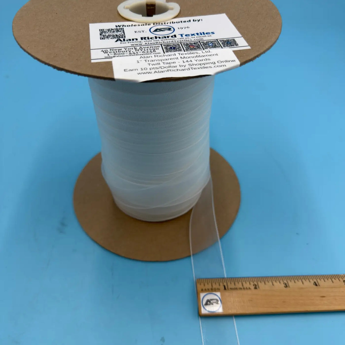 1" Transparent Monofilament Twill Tape 