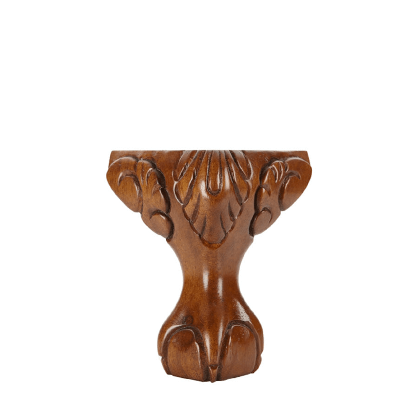 Queen Anne Walnut 5.75" x 4"-2.375" -H - Decorative Furniture Wooden Legs