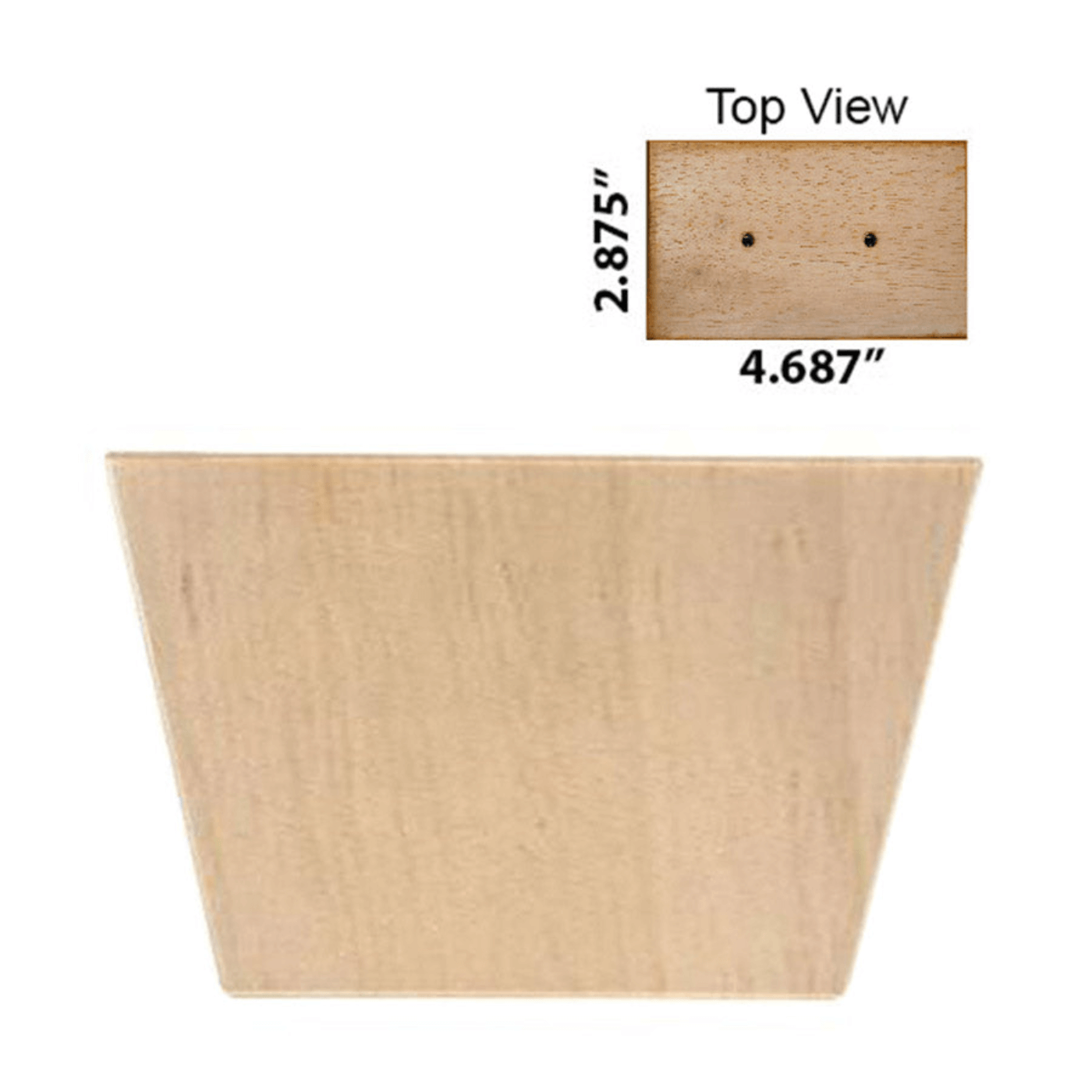 Rectangle Leg 3" x T4.625"X3.375" -H - Decorative Furniture Wooden Legs