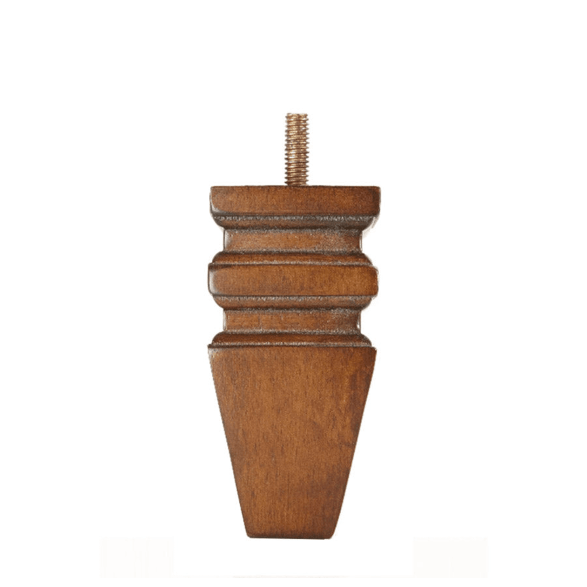 Square Leg Carved Walnut 4" x 2"-1" - Decorative Furniture Wooden Legs