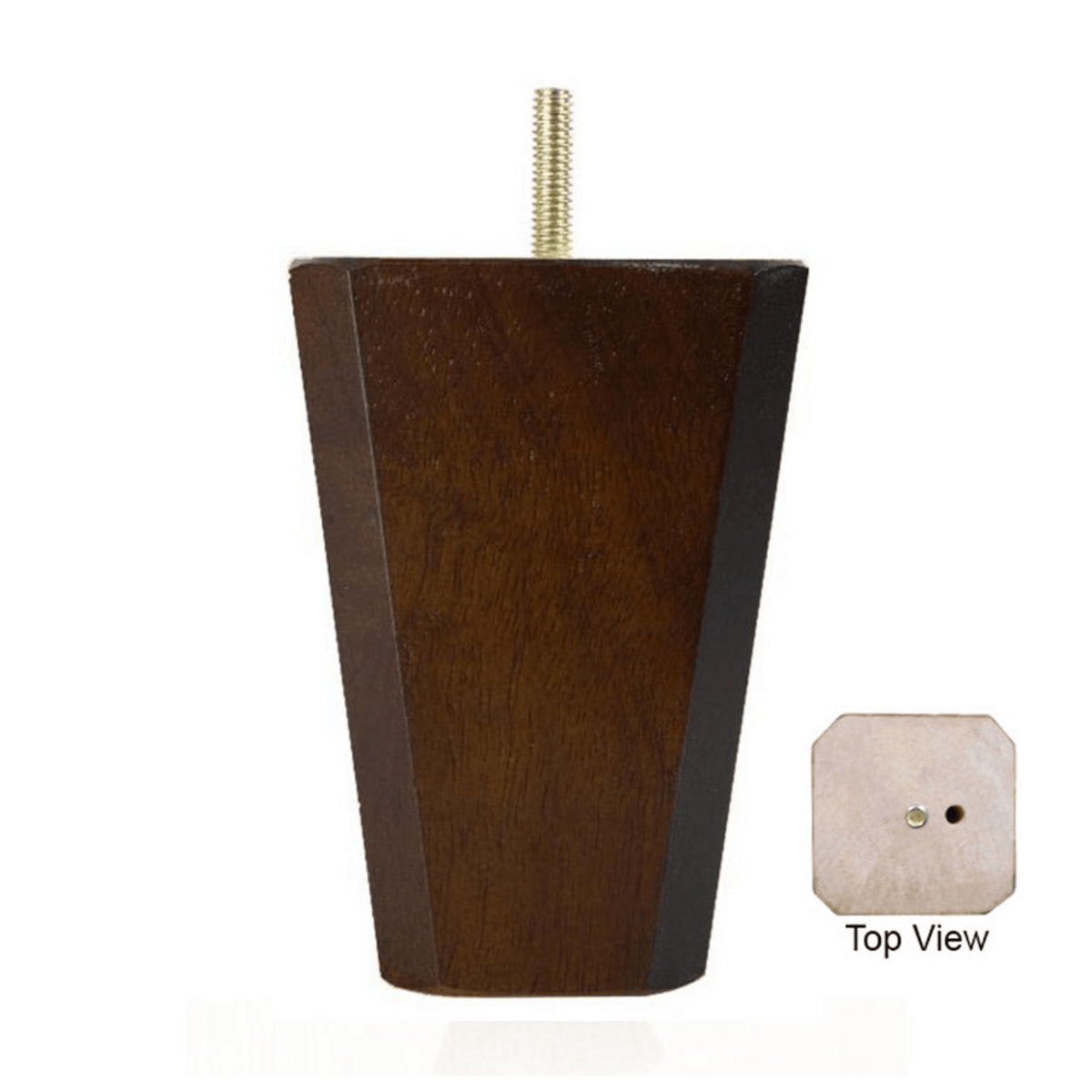 Square Leg Walnut 5" x 3.5"-2.625" - Decorative Furniture Wooden Legs