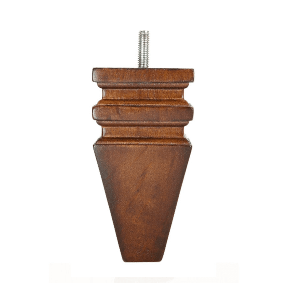 Square Leg Carved Walnut 5" x 2.5"-1" - Decorative Furniture Wooden Legs