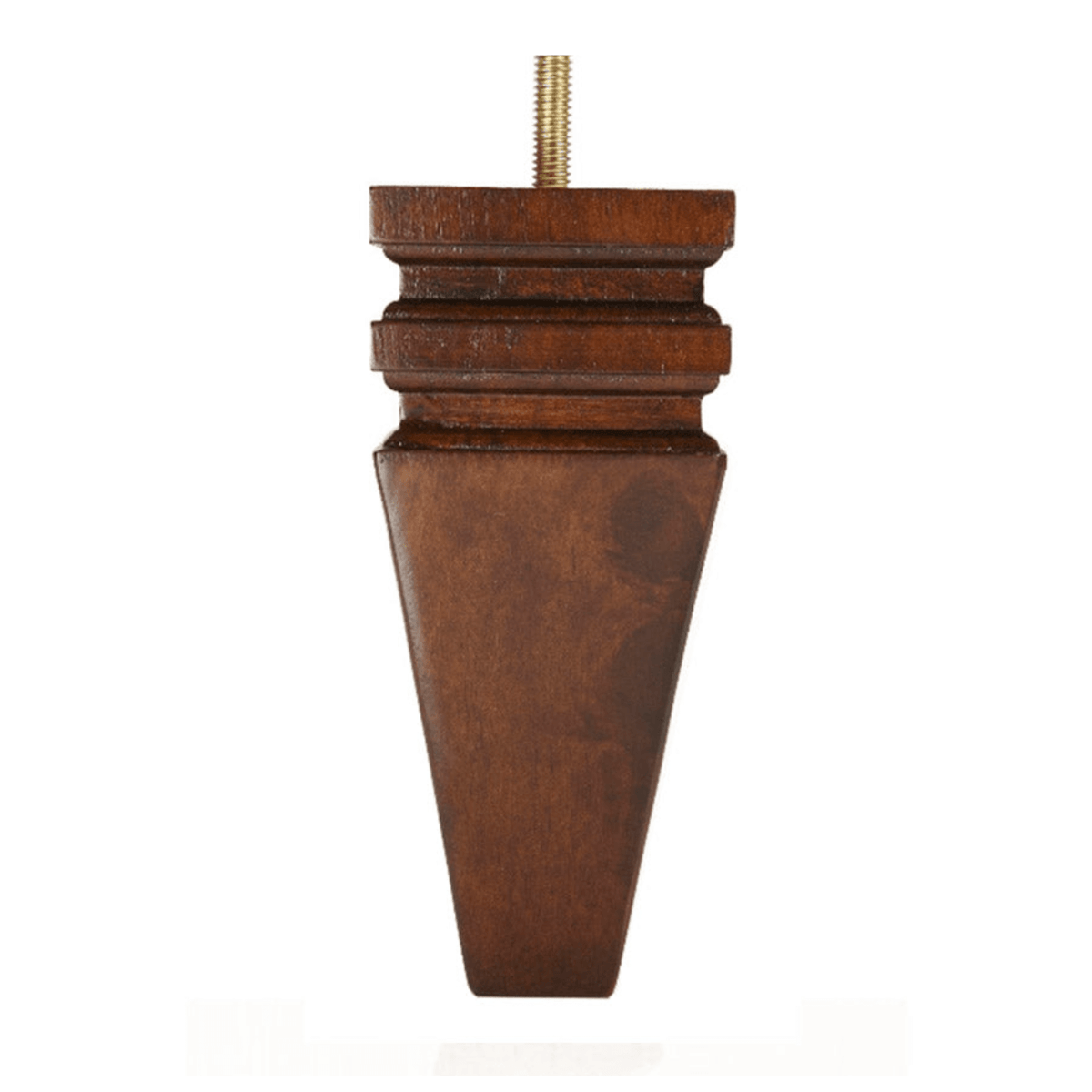 Square Leg Carved Walnut 6" x 2.5"-1" - Decorative Furniture Wooden Legs