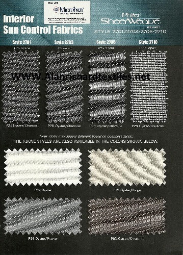 10-36"(Width) 2703 Series Phifer SheerWeave® Solar Shade - Alan Richard Textiles, LTD 2703 Phifer SheerWeave� Series (3% openness)