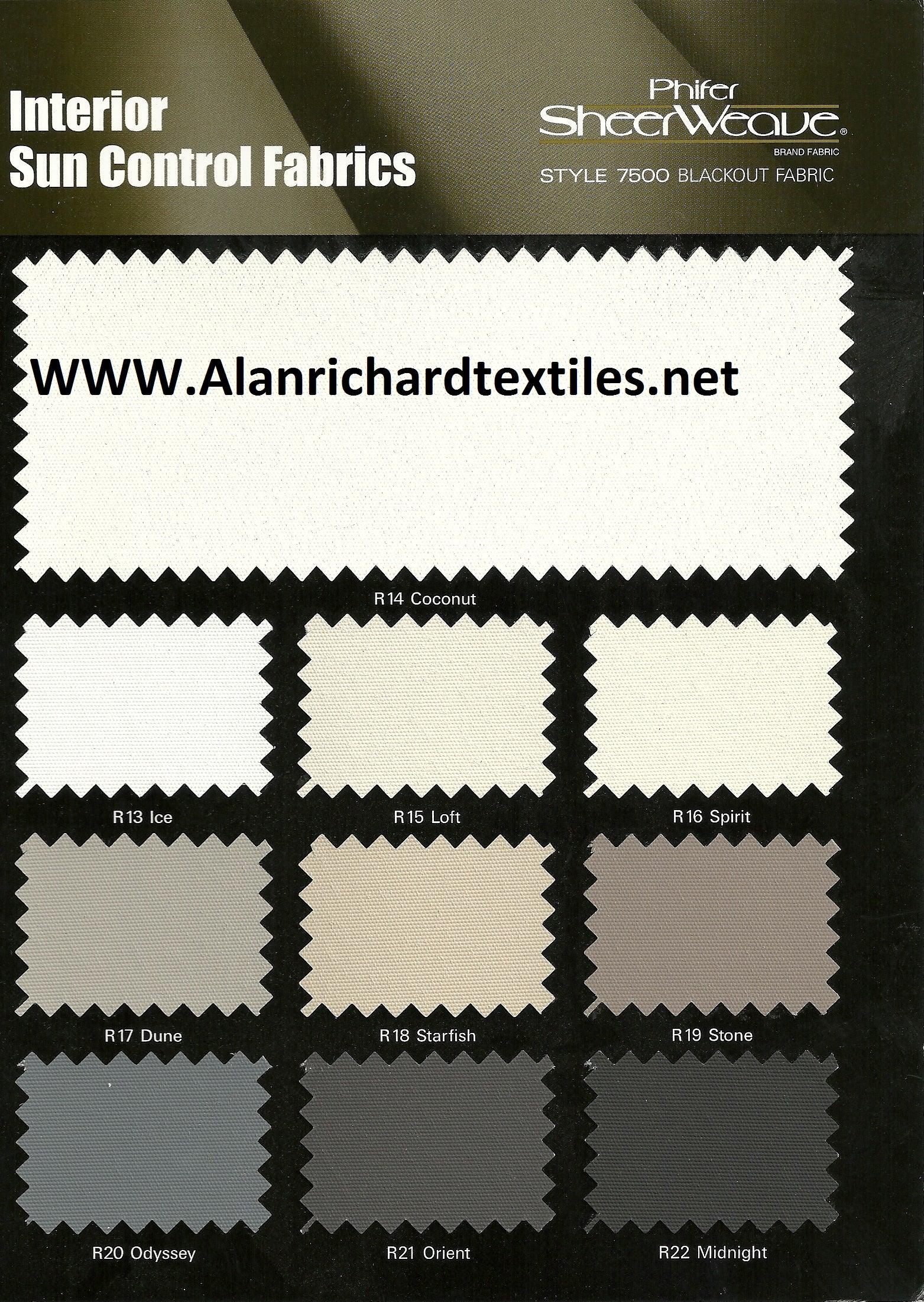 10-36"(Width) 7500 SheerWeave® Series - Alan Richard Textiles, LTD 7500 Phifer SheerWeave� Series (blackout)