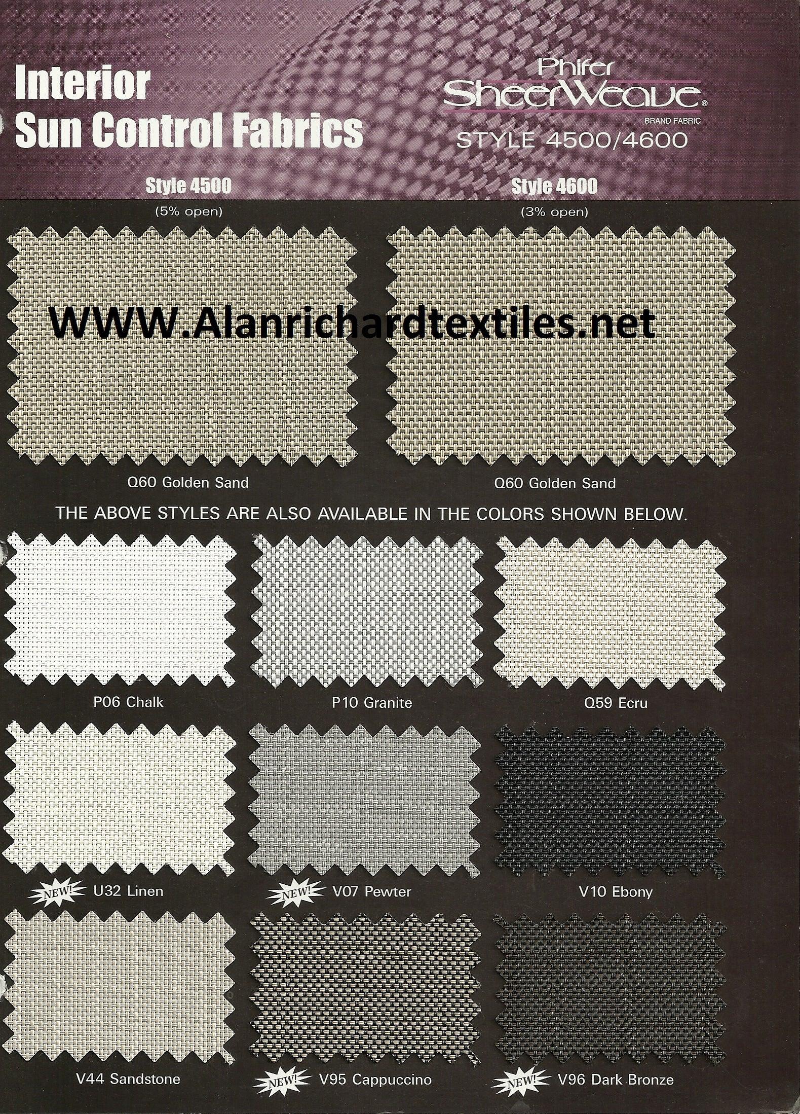 4500/4600 Series Sample - Alan Richard Textiles, LTD SheerWeave� Sample Cards