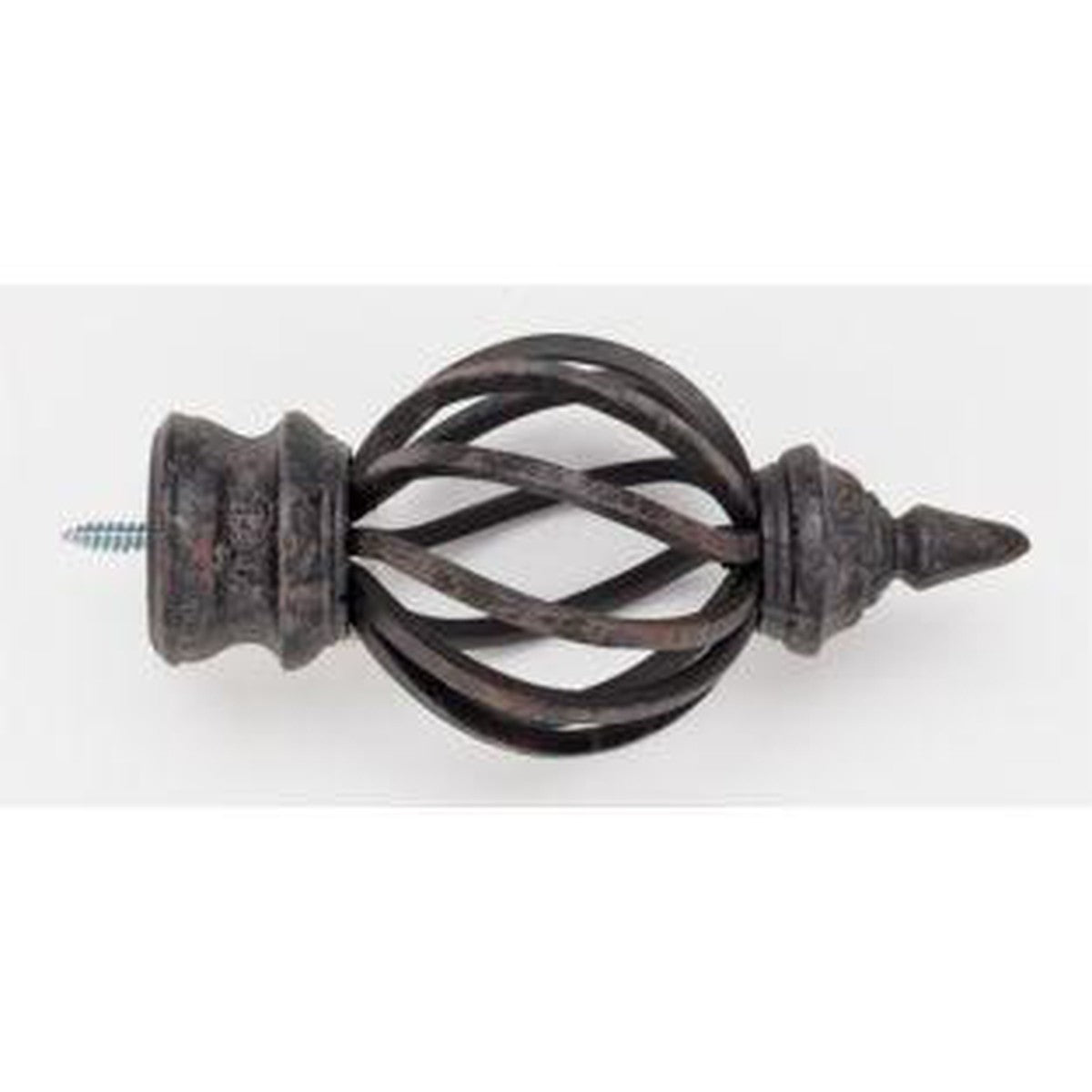 Bird Cage Finial With Plug - Iron Oxide - 802 - Alan Richard Textiles, LTD Kirsch Wrought Iron, Kirsch Wrought Iron Finials