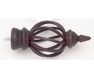Bird Cage Finial With Plug - Rust - 777 - Kirsch Wrought Iron, Kirsch Wrought Iron Finials