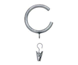 C-Rings With Eyelet  - 011 - Antique Pewter - Kirsch Wrought Iron, Kirsch Wrought Iron Rings & Accessories