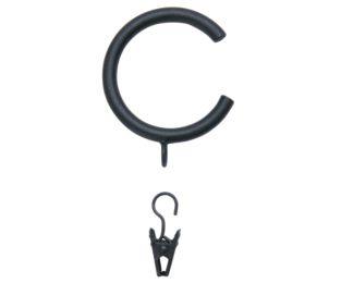 C-Rings With Eyelet - 770 - Black - Kirsch Wrought Iron, Kirsch Wrought Iron Rings & Accessories