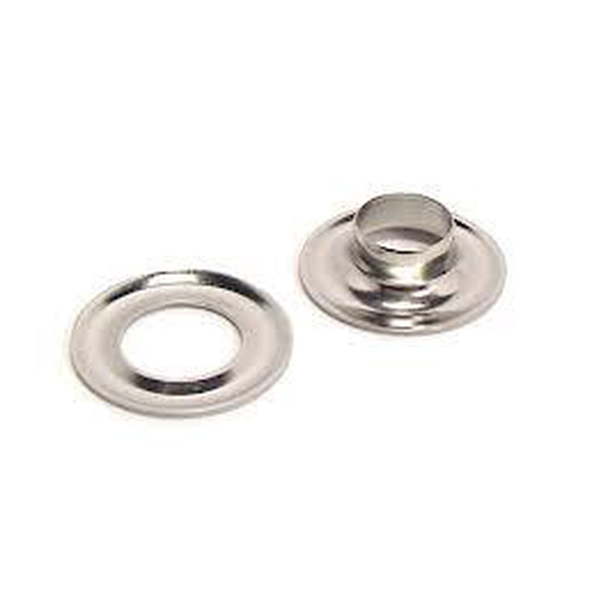 C.S. Osborne #5 5/8" Nickel Grommets With Plain Washers (144/box) - Sheet Metal Grommets With Plain Washers
