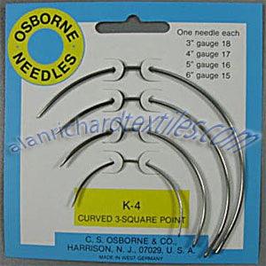 C.S. Osborne K-4 Curved 3-Square Point Needles - C.S. Osborne Needle Kits