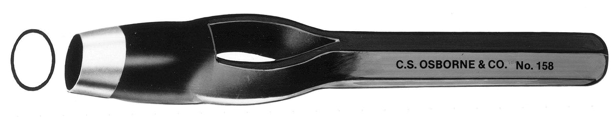 C.S. Osborne Oval Punch # 158-12;  1/2" x 5/16" - Alan Richard Textiles, LTD C.S. Osborne, C.S. Osborne Oval Drive Punch # 158