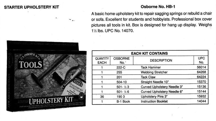 C.S. Osborne Starter Upholstery Kit - Alan Richard Textiles, LTD C.S. Osborne, C.S. Osborne Upholstery Kits
