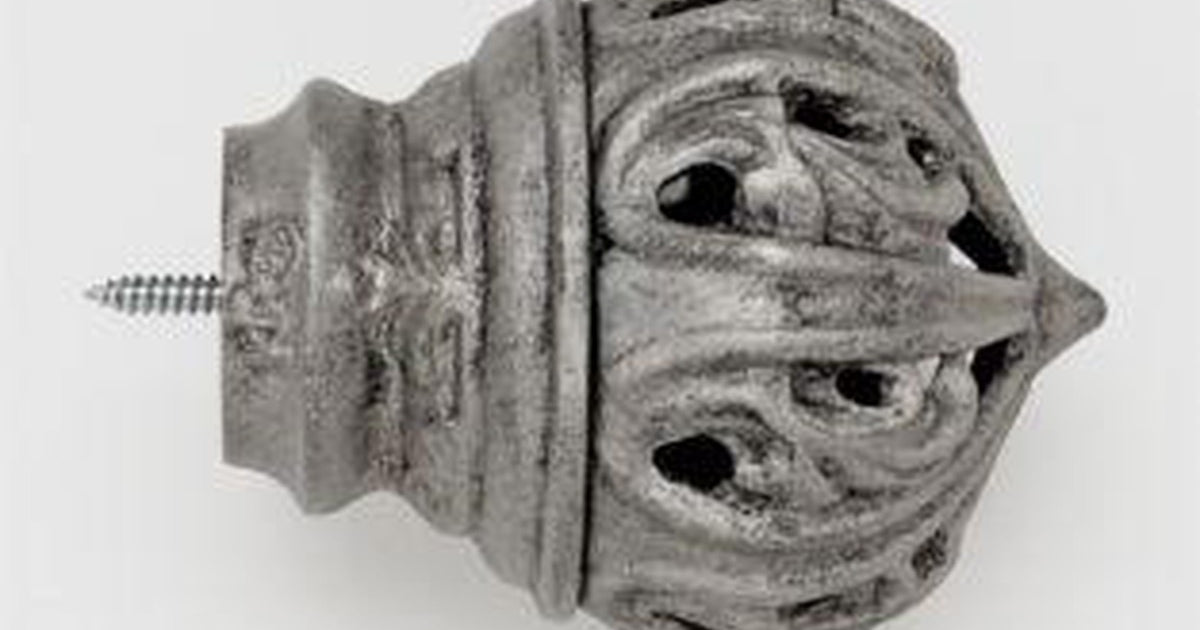 Crown Palace Finial With Plug - 011 - Antique Pewter