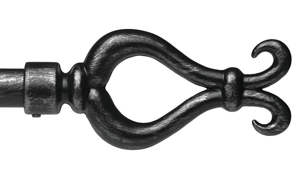 Finial Lira Black 1 3/16" - Alan Richard Textiles, LTD Forest Porto 1-3/16" Royal Wrought Iron