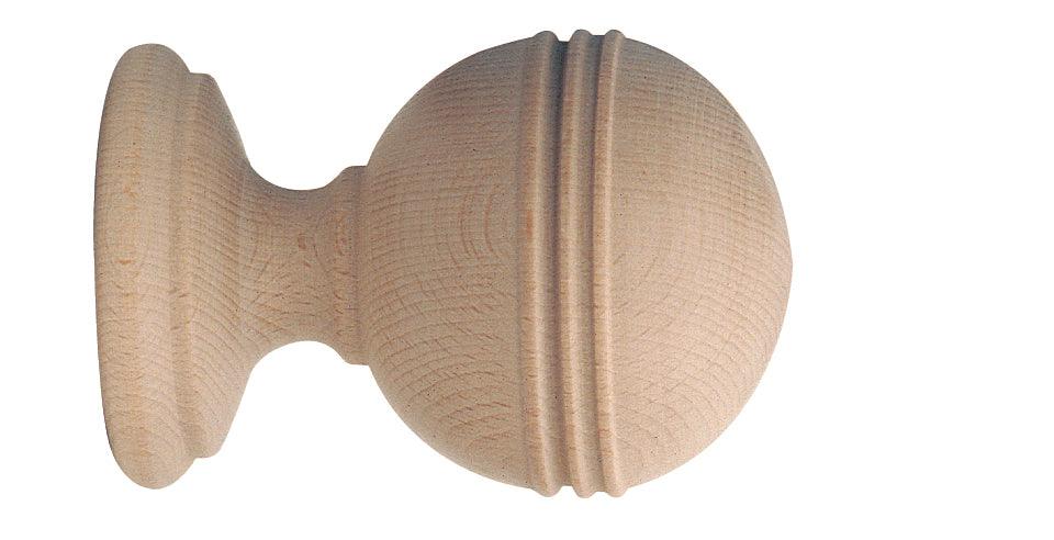 Finial Ringed Ball BL 2" - Alan Richard Textiles, LTD Forest Porto 2" Smooth & Reeded Royal Wood