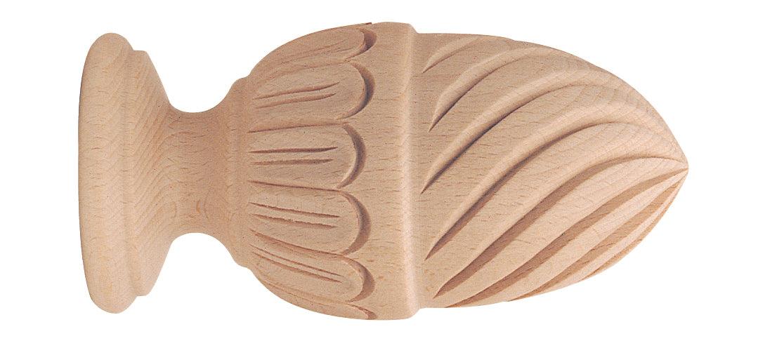 Finial Tudor U 2" - Alan Richard Textiles, LTD Forest Porto 2" Smooth & Reeded Royal Wood