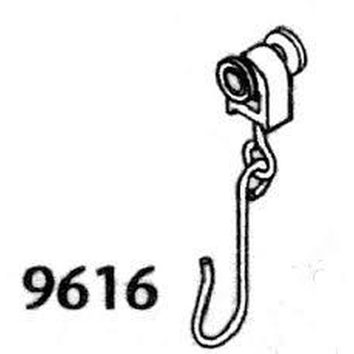 Kirsch Metal Hook Slide - 9616.061 - Zinc Plated - Kirsch Architrac Series 9600