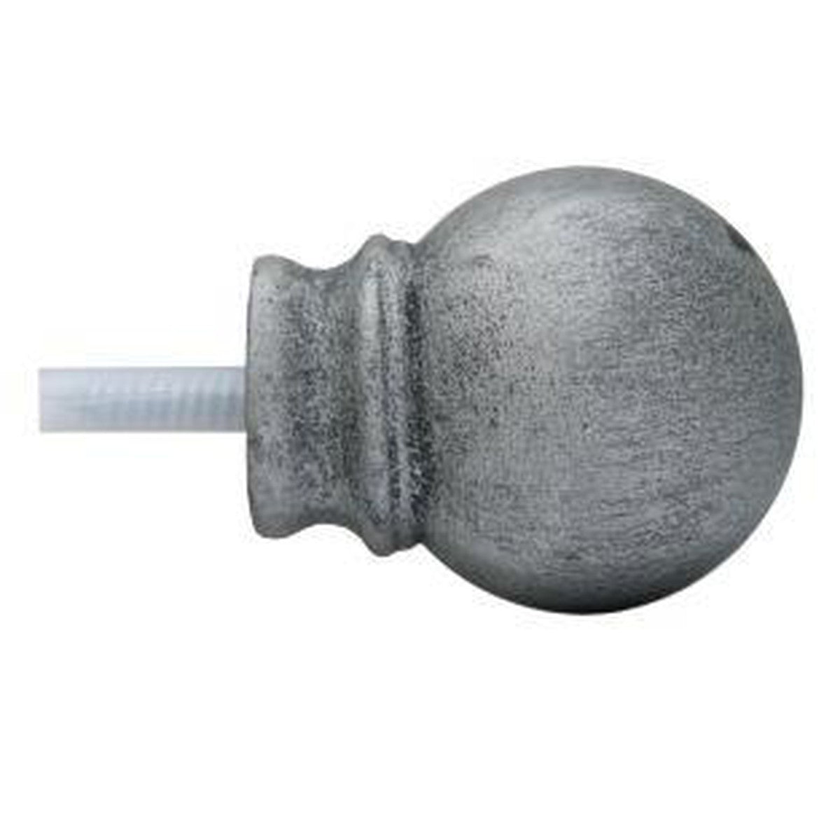 Petite Modern Ball Finial With Plug - 011 - Antique Pewter - Kirsch Wrought Iron, Kirsch Wrought Iron Finials