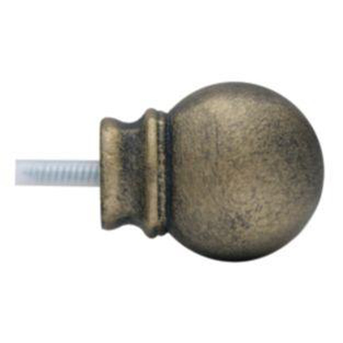 Petite Modern Ball Finial With Plug - 801 - Iron Gold - Alan Richard Textiles, LTD Kirsch Wrought Iron, Kirsch Wrought Iron Finials