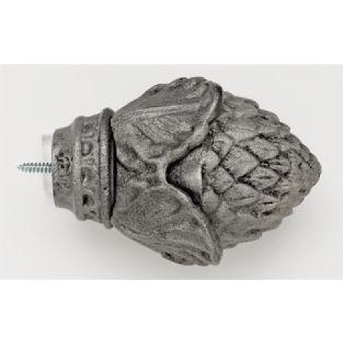 Pine Cone Finial With Plug - 011 - Antique Pewter - Alan Richard Textiles, LTD Kirsch Wrought Iron, Kirsch Wrought Iron Finials