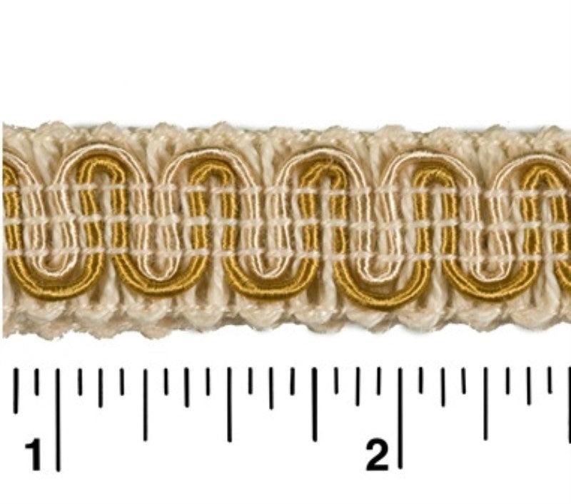 Rayon Scroll Gimp - Y28 Alabaster/Gold - Conso Scroll Gimp