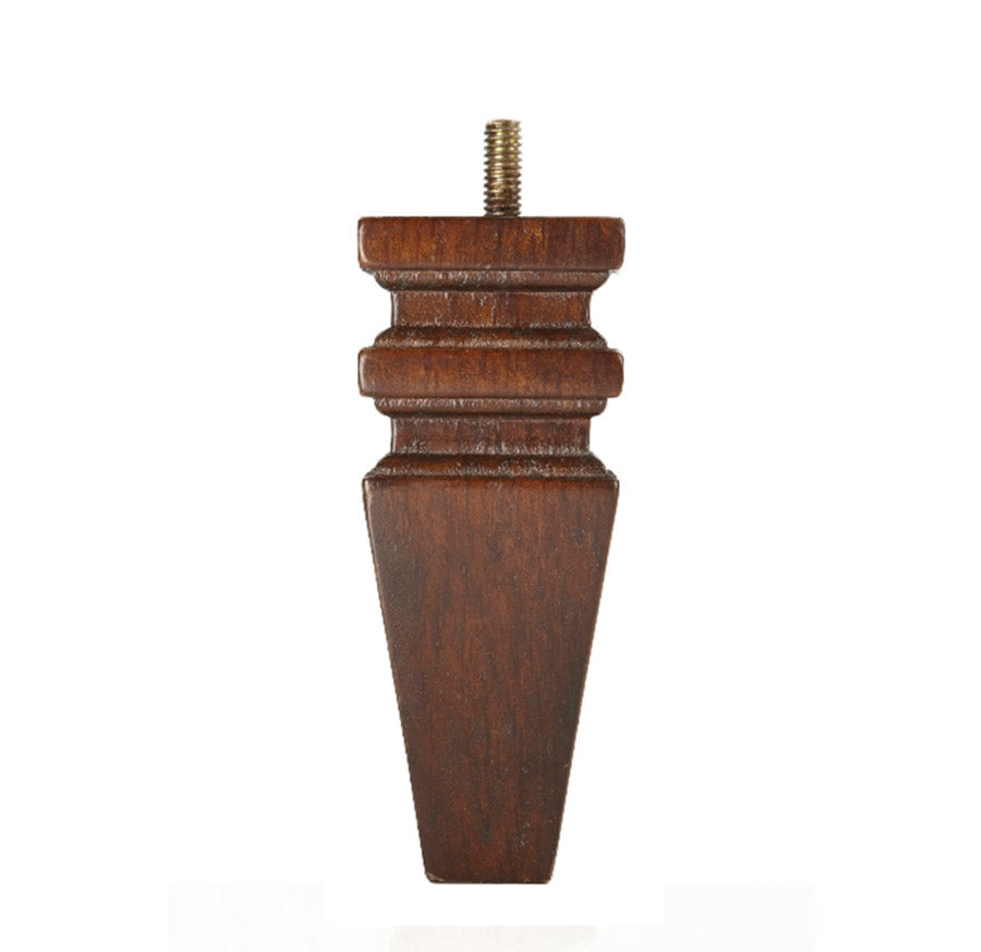 Square Leg Carved Walnut 5" x 2"-1" 36/case-B - Alan Richard Textiles, LTD Decorative Wooden Legs