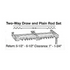 Two Way Draw and Plain Rod Drop-in 100"-180" - Kirsch Superfine Traverse Rods